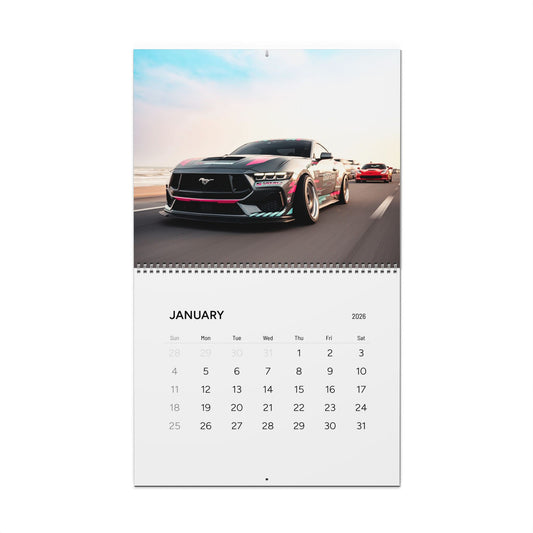 2026 Car Wall Calendar - Drift Car Monthly