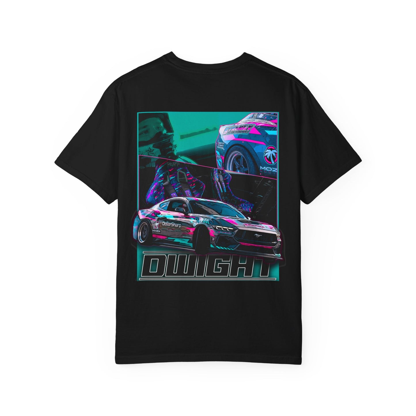 Drift Car Graphic T‑Shirt — 'DWIGHT' Neon Racing Tee