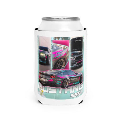 Mustang S650 Racing Can Cooler Sleeve — Neon Drift Car Design
