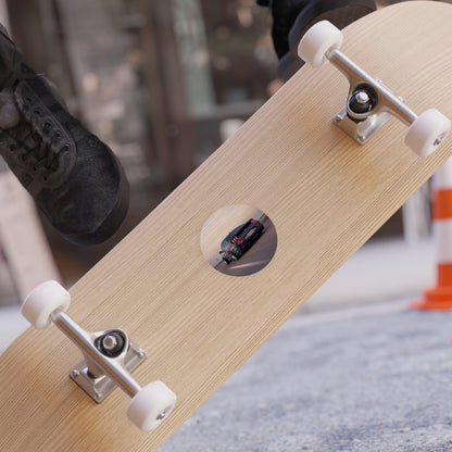 Round Transparent Car Sticker — Sunset Racing Mustang Design