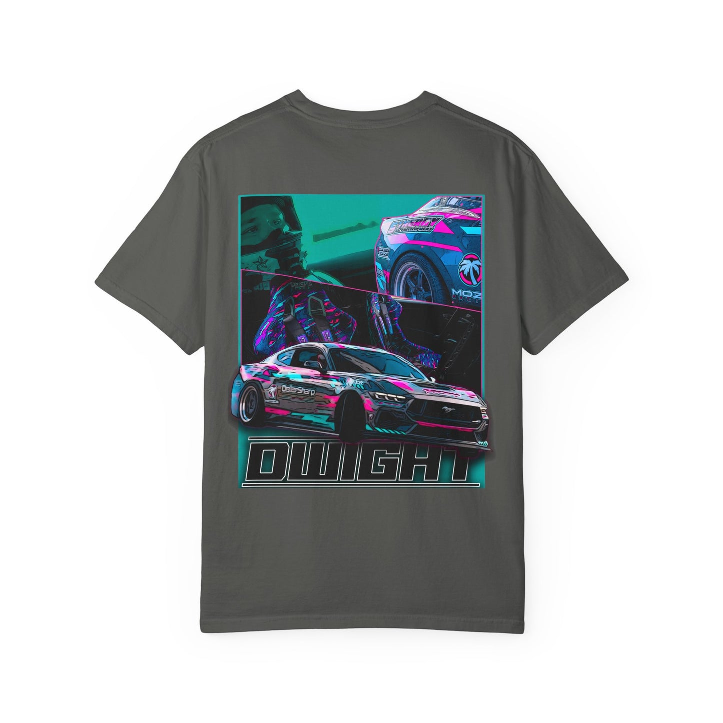 Drift Car Graphic T‑Shirt — 'DWIGHT' Neon Racing Tee