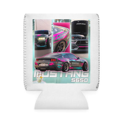 Mustang S650 Racing Can Cooler Sleeve — Neon Drift Car Design